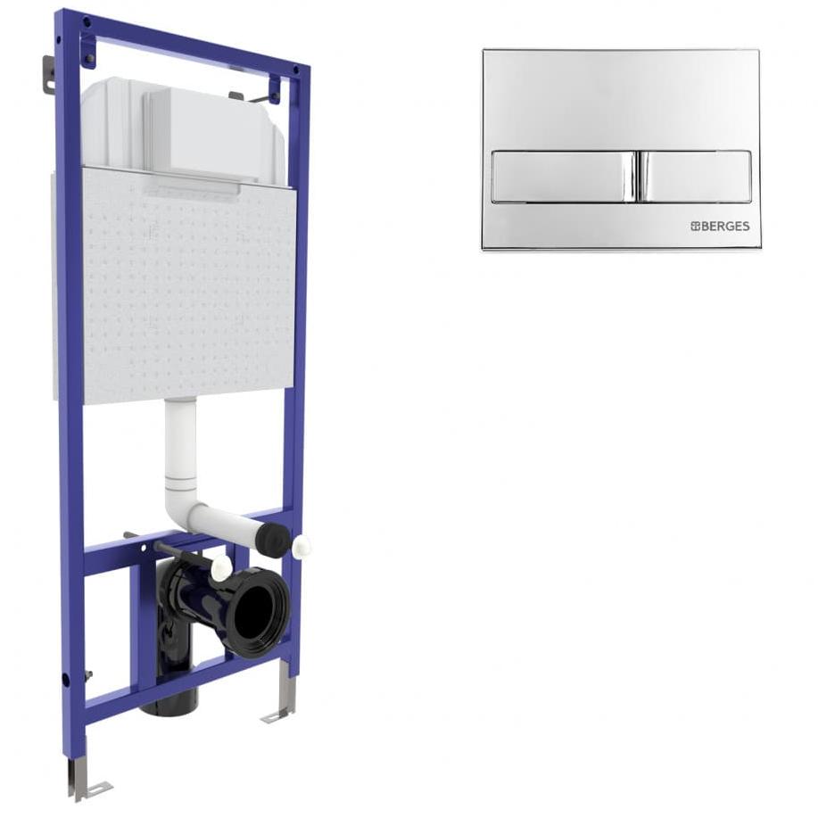 Инсталляция для скрытого монтажа Berges Novum L3 с кнопкой хром глянец, 040213