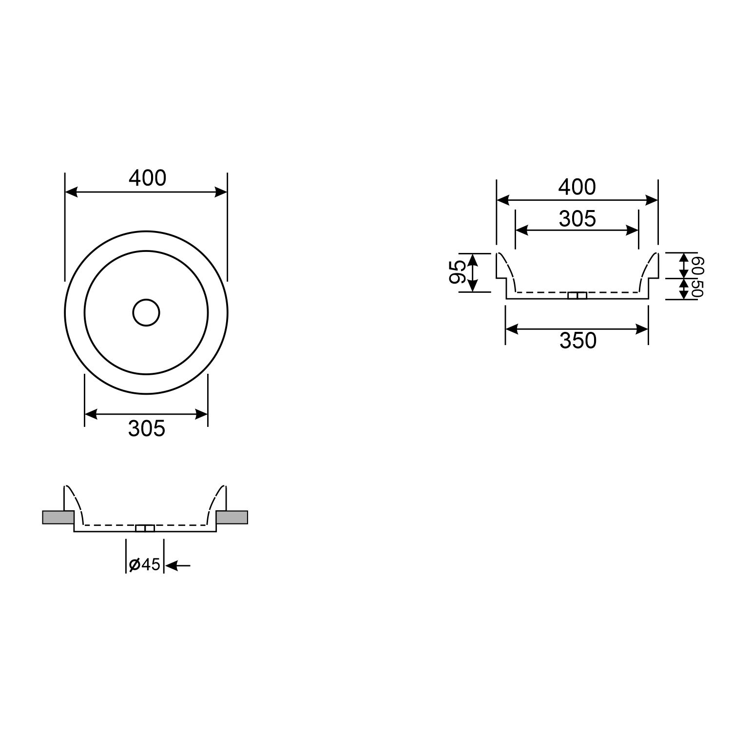 Накладная раковина Wellsee Doux 40x40, 150502000