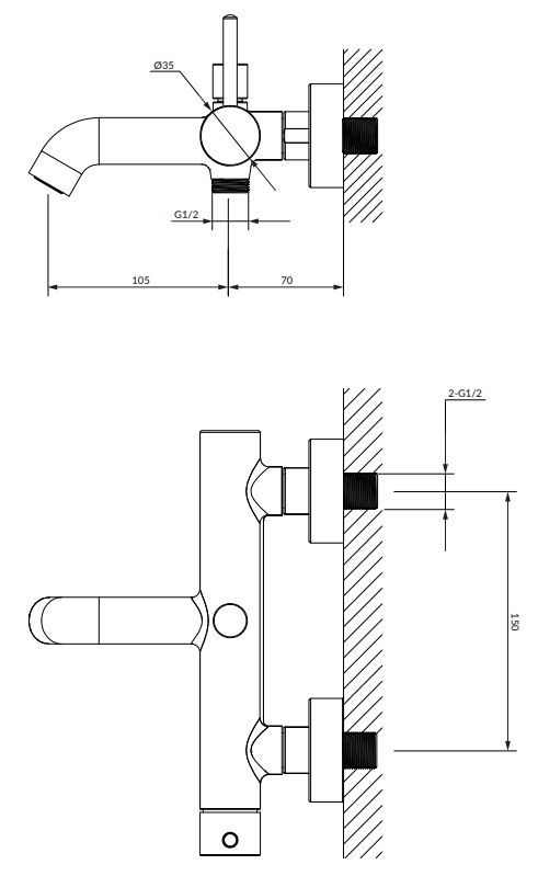 Смеситель для ванны с душевым набором Omnires Y, Y1231BL
