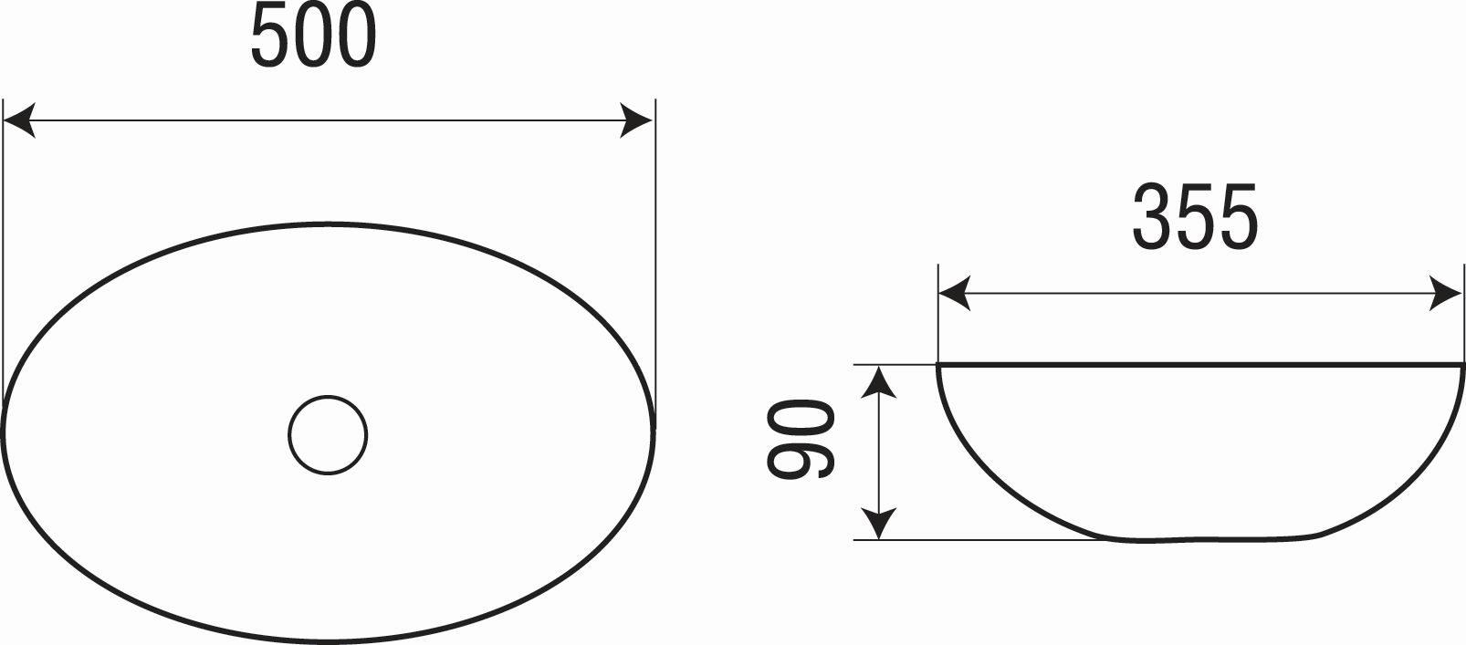 Раковина накладная WeltWasser ELBACH 10255 50x35.5