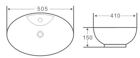 Раковина для ванной Ceramalux 50.5x41, 78197