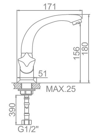 Смеситель для умывальника Ledeme L1087-2