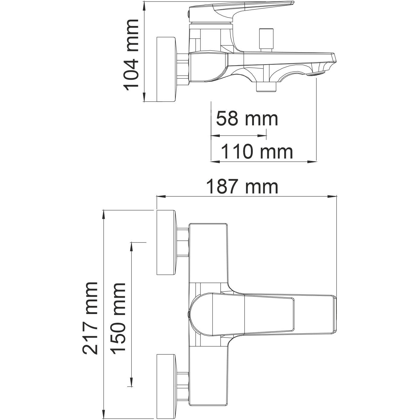 Смеситель для ванны с коротким изливом WasserKRAFT Lopau, 3201
