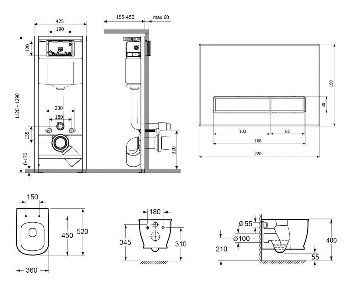 Комплект 6 в 1 Lavinia Boho Relfix Bell Pro Rimless, 77050129