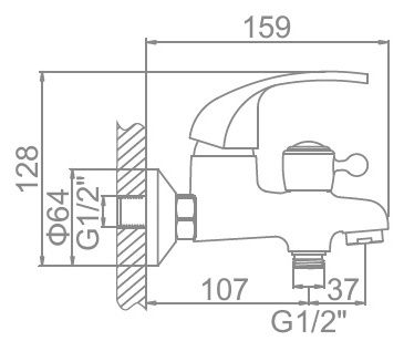 Смеситель для ванны Ledeme L3135