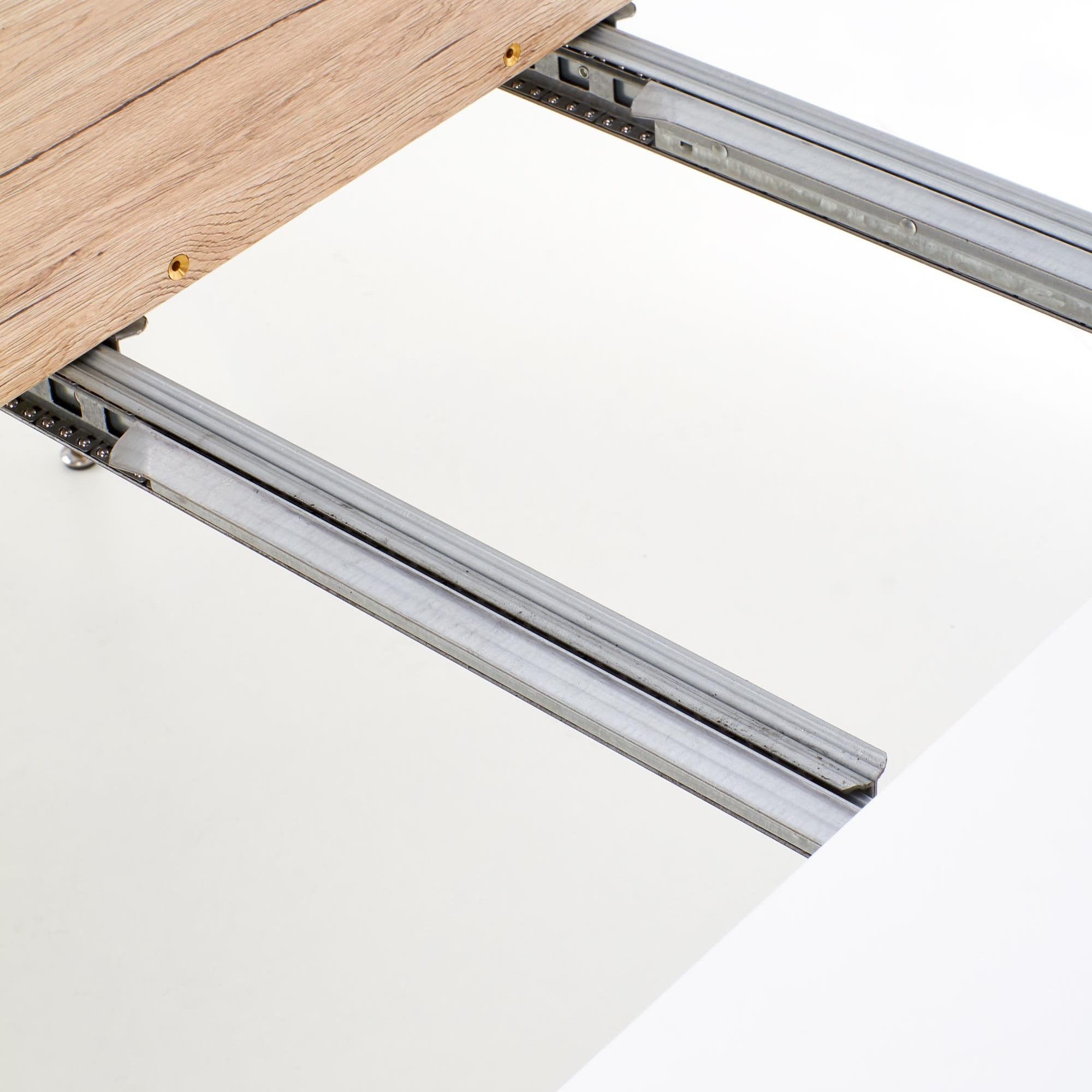 Стол обеденный Halmar Caliber раскладной белый матовый/дуб сан ремо, V-CH-CALIBER-ST