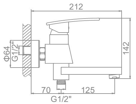 Смеситель для ванны Ledeme L3170
