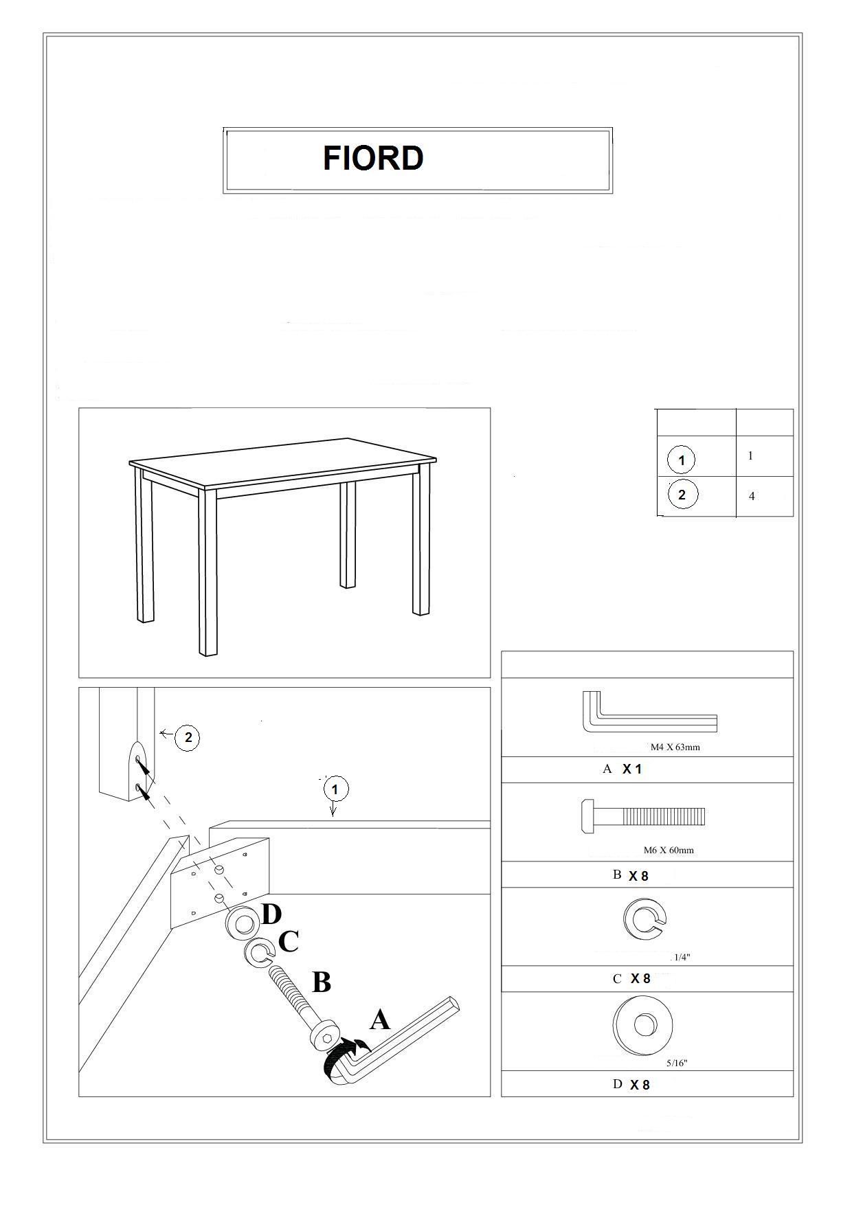 Стол обеденный Signal Fiord белый, FIORDB80