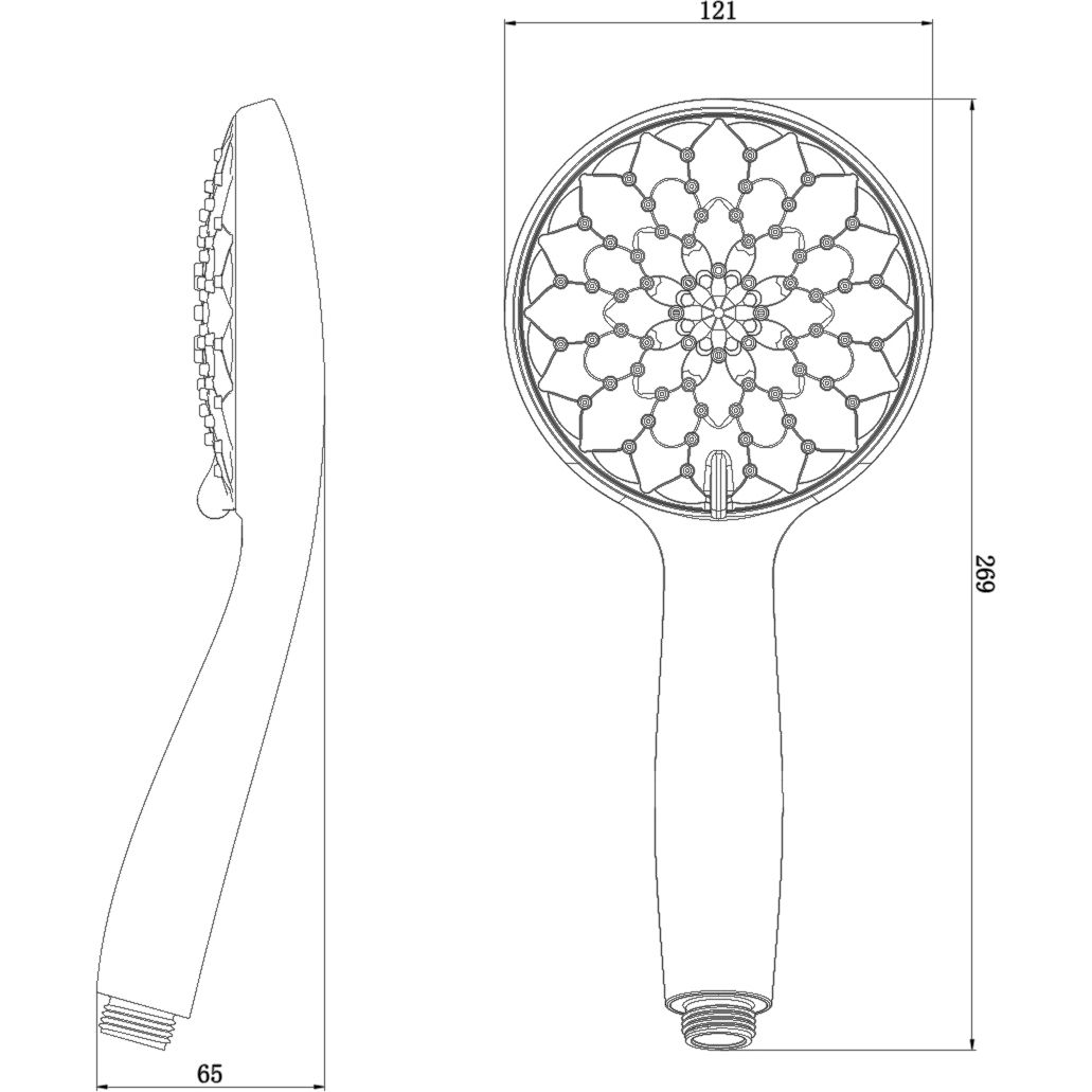Лейка душевая 3-функциональная 120х260 мм Lemark, LM8122BL