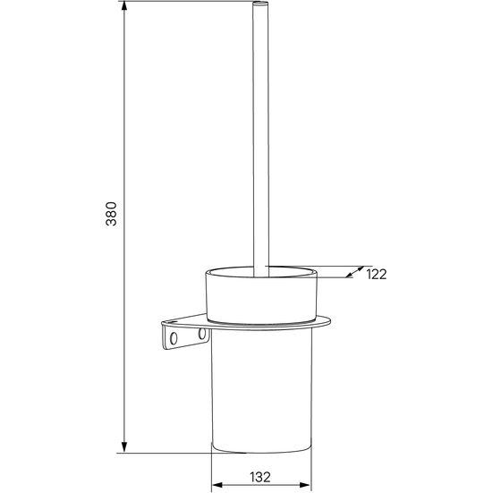 Ерш, матовое стекло, нержавеющая сталь, черный матовый, Iddis NOA, NOABLG0i47