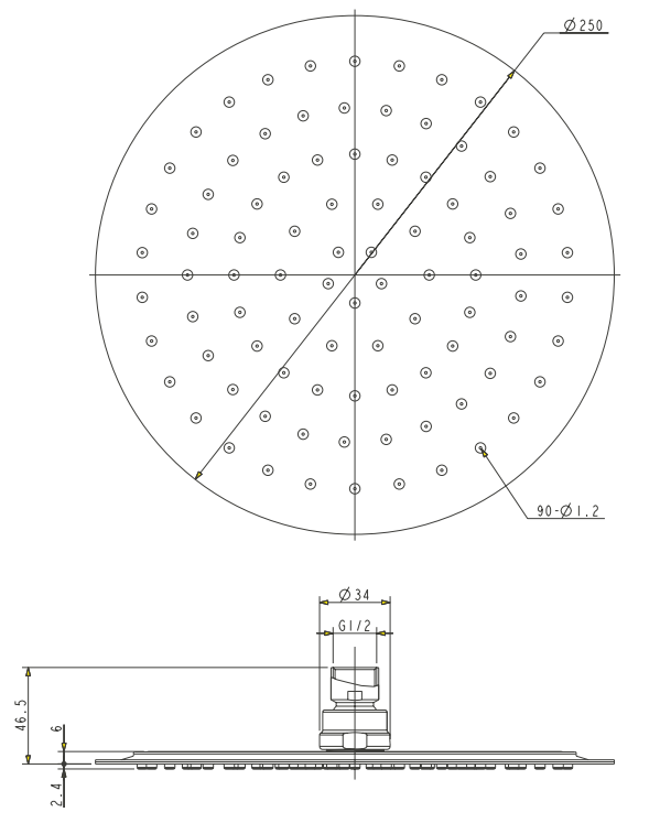 Верхний душ Omnires, WGU125CR