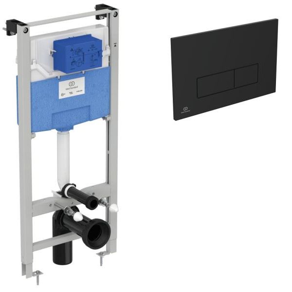 Инсталляция Ideal Standard Prosys Frame 120 M + черная кнопка смыва, R020467+R0121A6