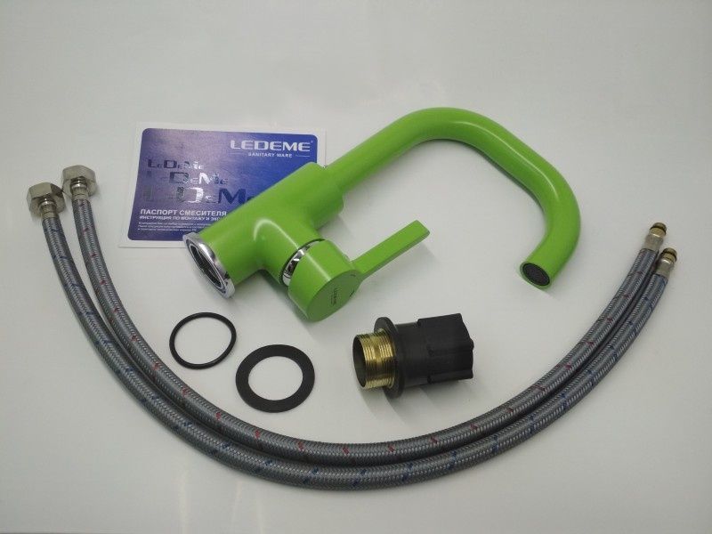 Смеситель для умывальника зеленый Ledeme L1099Z