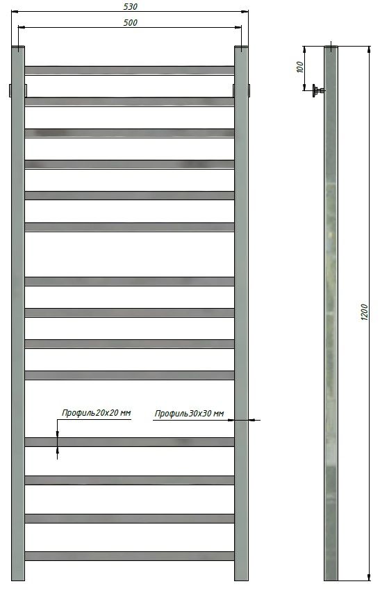 Полотенцесушитель Stinox Quatro Luxe 50x120