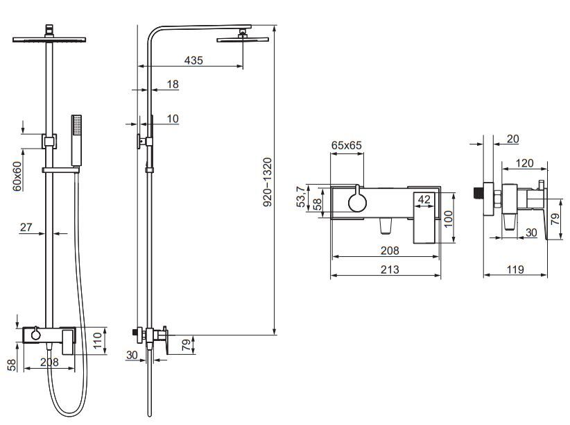Душевая система Omnires Fresh, FR7144CR