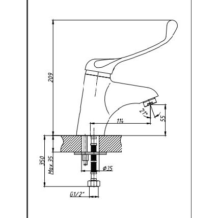 Хирургический смеситель для раковины Haiba HB1054
