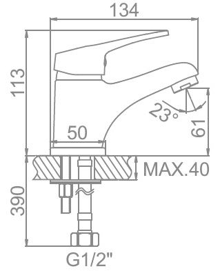Смеситель для умывальника Ledeme L1013