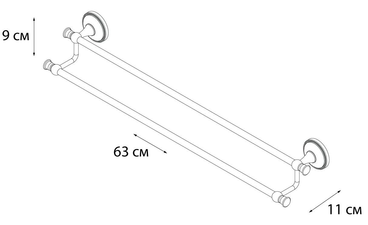 Полотенцедержатель трубчатый 2-ой Grampus Bogema Alfa, GR-9502