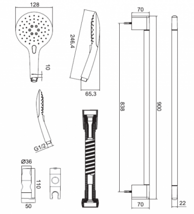 Душевой комплект Bravat Fresh D157CP
