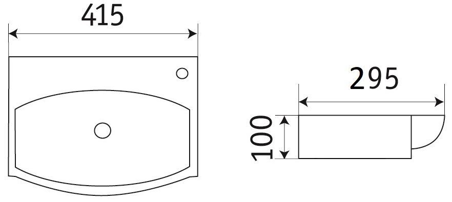 Раковина для ванной Ceramalux 41.5x29.5, 78014Т