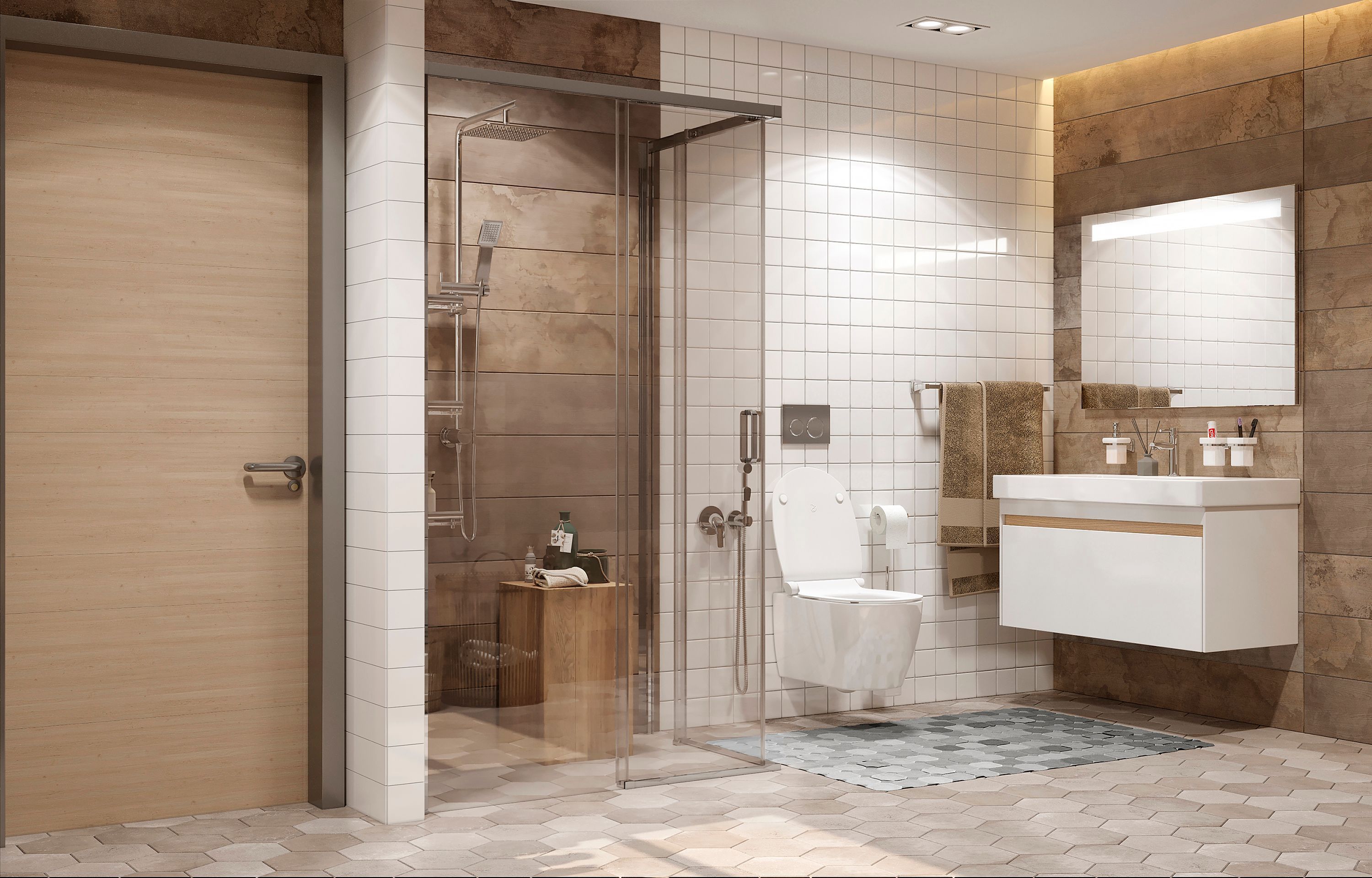 Прямоугольное душевое ограждение Ambassadro Queen 11011106L