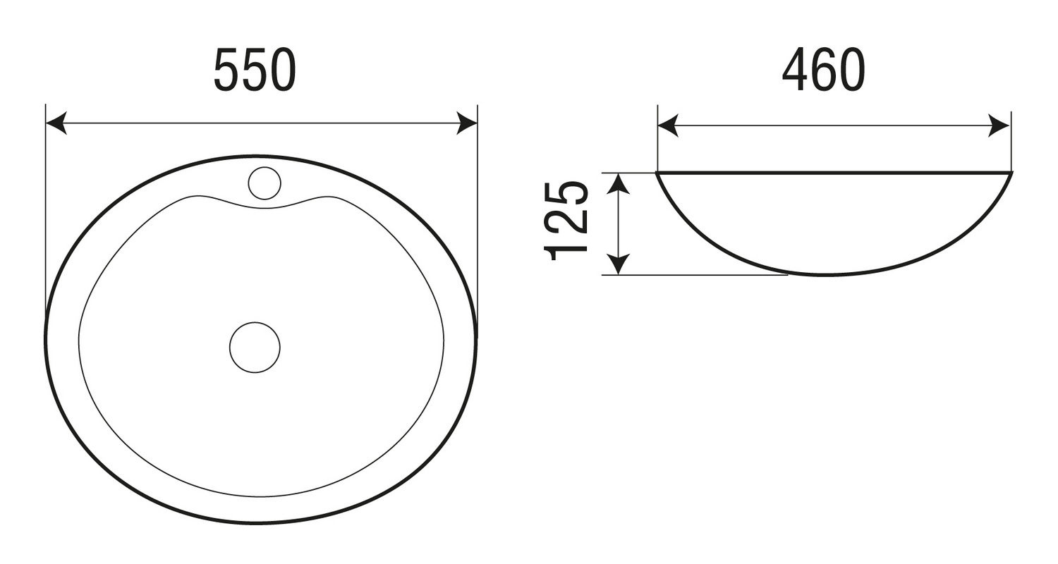 Раковина накладная WeltWasser ELBACH 1147 55x46