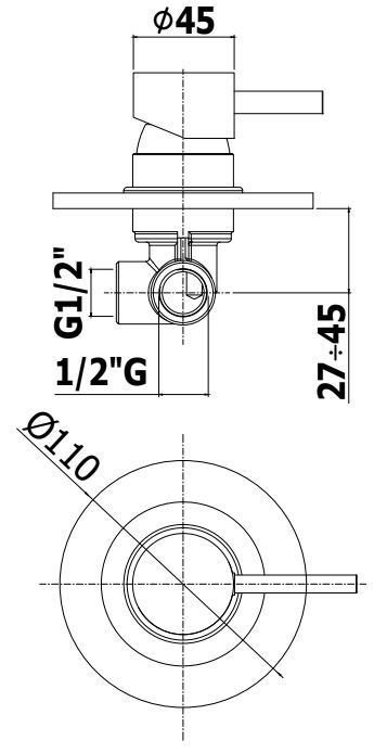 Смеситель встраиваемый Paffoni Light нержавеющая сталь, LIG011ST