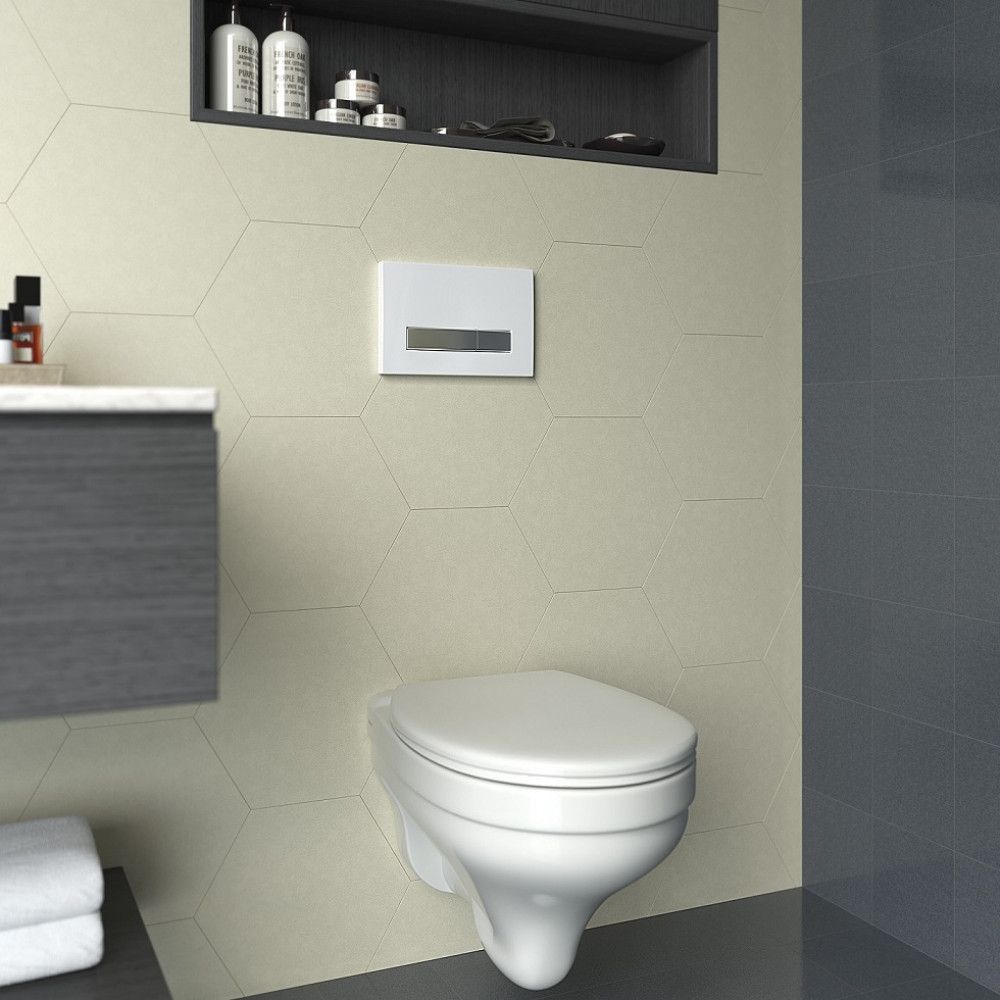 Инсталяция для скрытого монтажа унитаза Berges АТОМ Line 410 кнопка белый глянцевый/хром, 040341