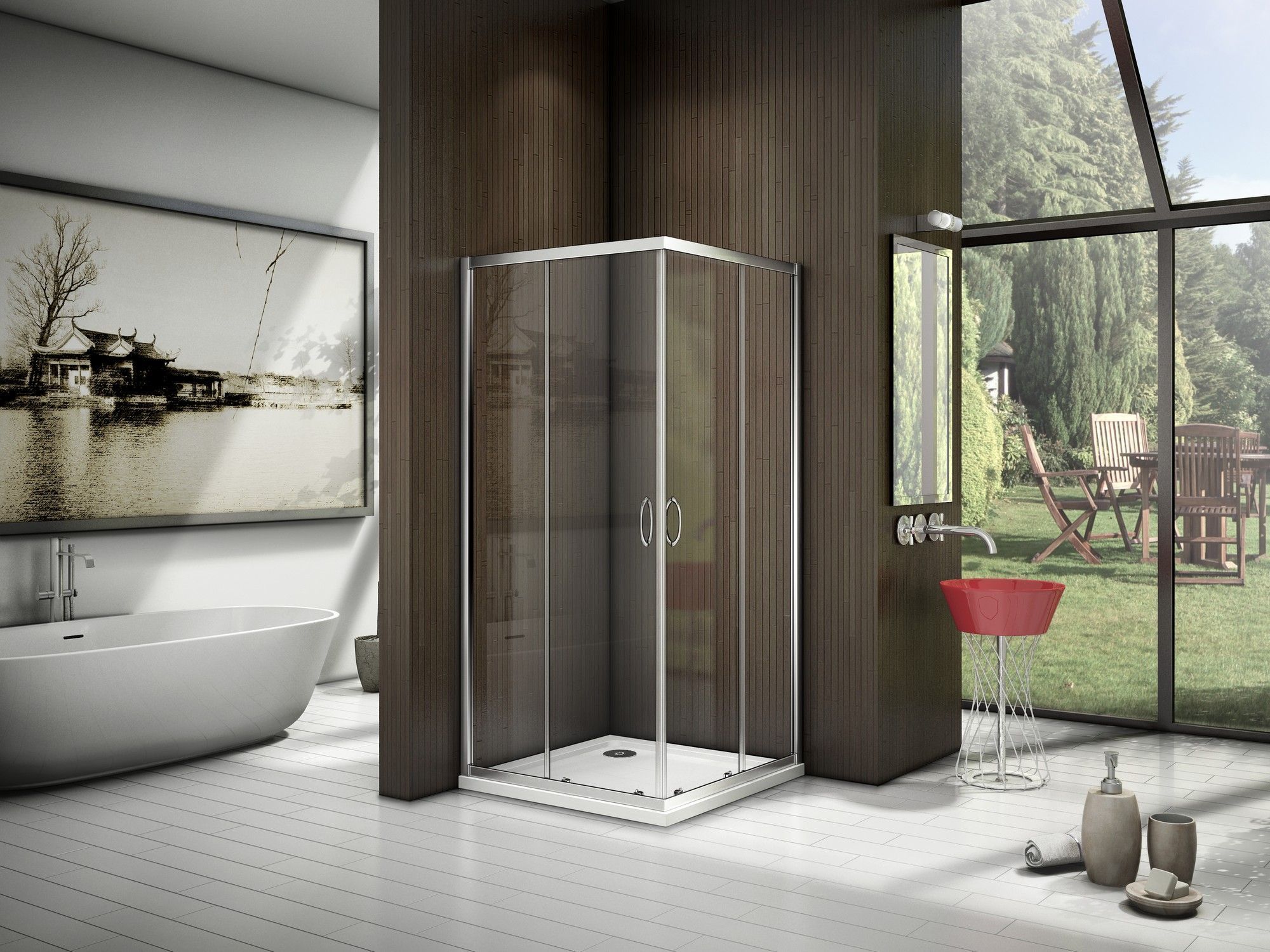 Душевой уголок Good Door Latte CR-100-C-WE