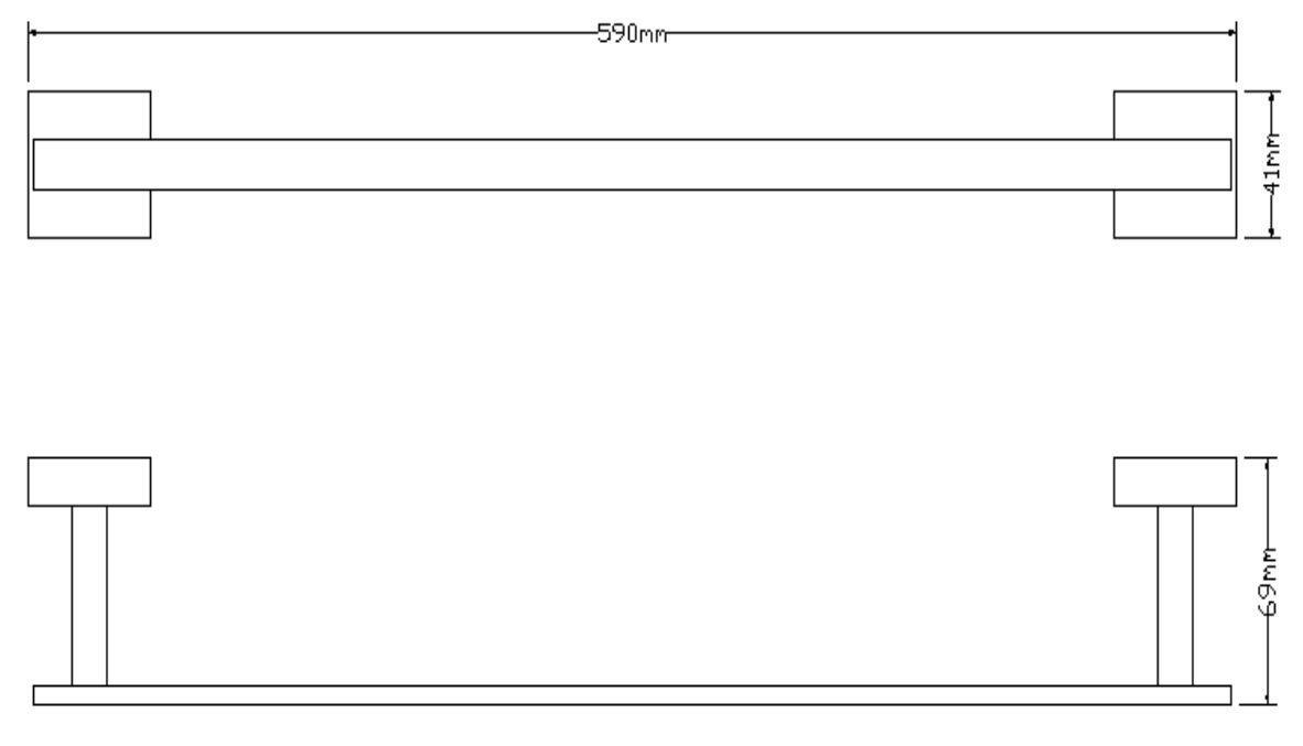 Вешалка для полотенца 60 см Omnires Lift, 8124CR
