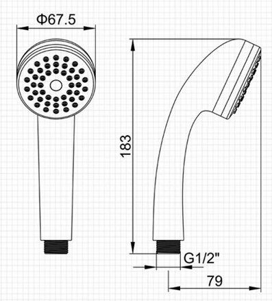 Душевая лейка 1 режим Ledeme L04-2