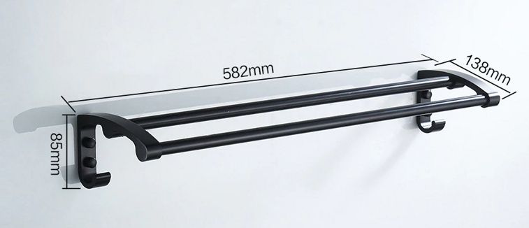 Полотенцедержатель двойной (черный) Ledeme L5509