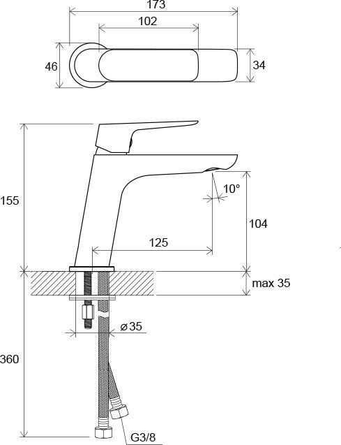 Смеситель для умывальника Ravak Classic CL 012.00, X070080