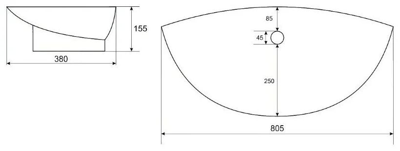 Умывальник Gid TR4048 80.5x38, 51158