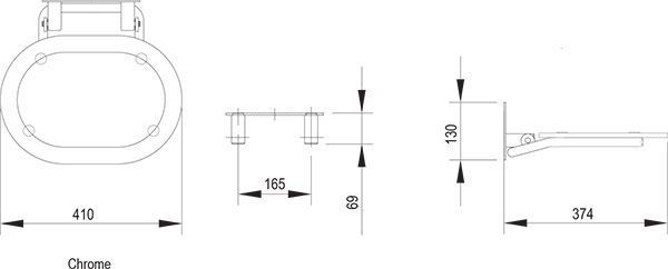 Унивеpсальное сиденье для душа Ravak Chrome Clear/Stainless, B8F0000029