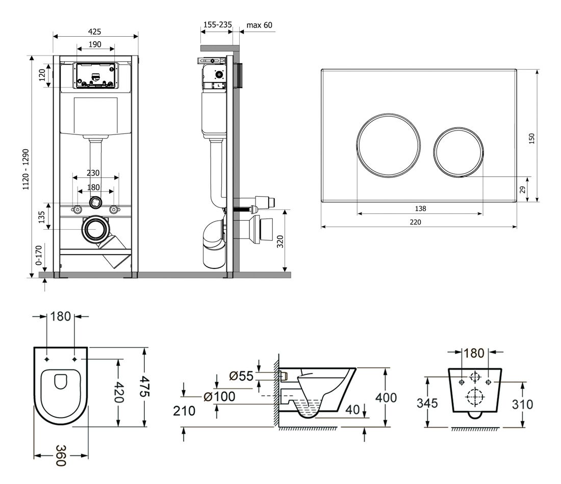 Комплект 6 в 1 Lavinia Boho Relfix Biore Compacto Rimless, 77040092