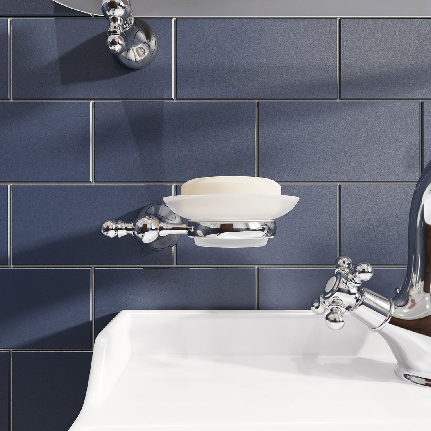 Мыльница, матовое стекло, сплав металлов, Iddis Retro, RETSSG0i42