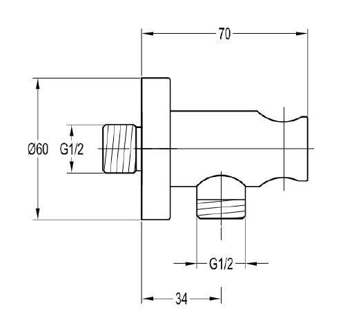 Угловое соединение Omnires, 8873BL