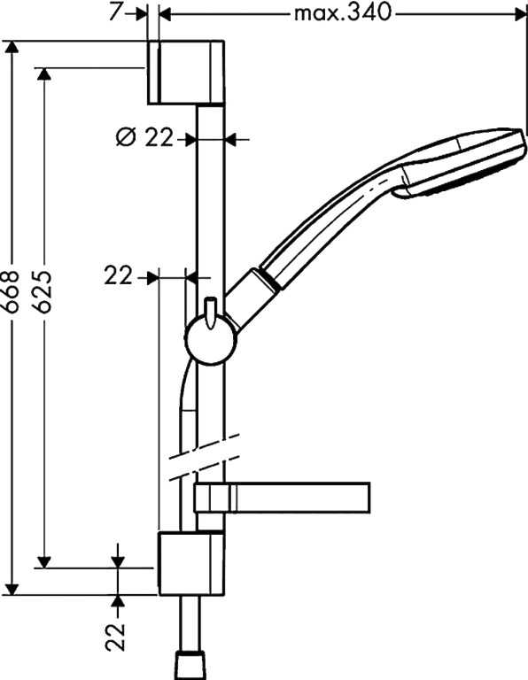 Душевая стойка Hansgrohe Croma 100 Multi/Unica C Shower Set, 27775000