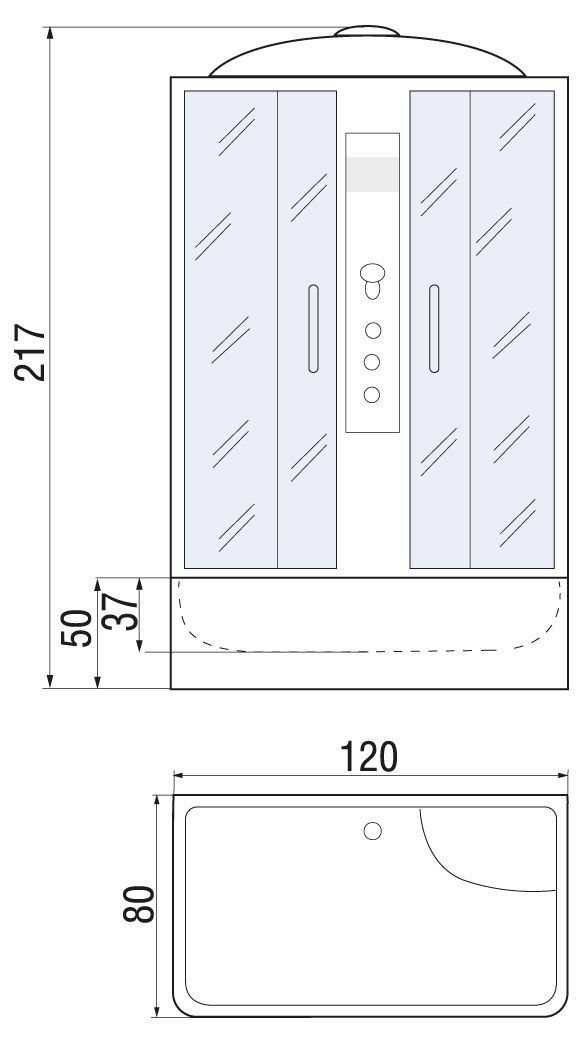 Душевая кабина River SENA 120/80/50 TH