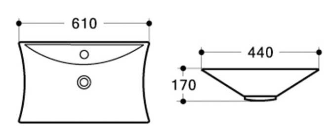 Раковина для ванной Ceramalux 60x46, 9111