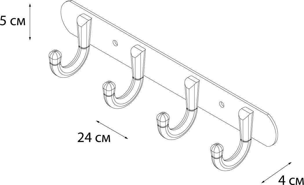 Планка 4 крючка Fixsen, FX-1714