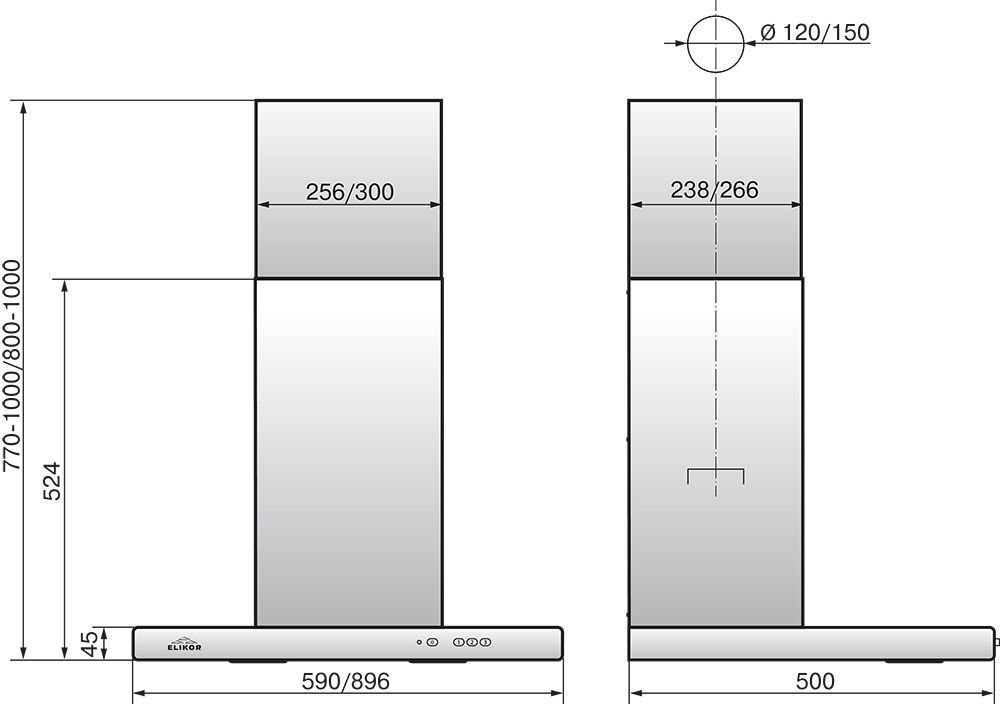 Кухонная вытяжка Elikor КВАДРА 60П-430-К3Д (белый), 942969