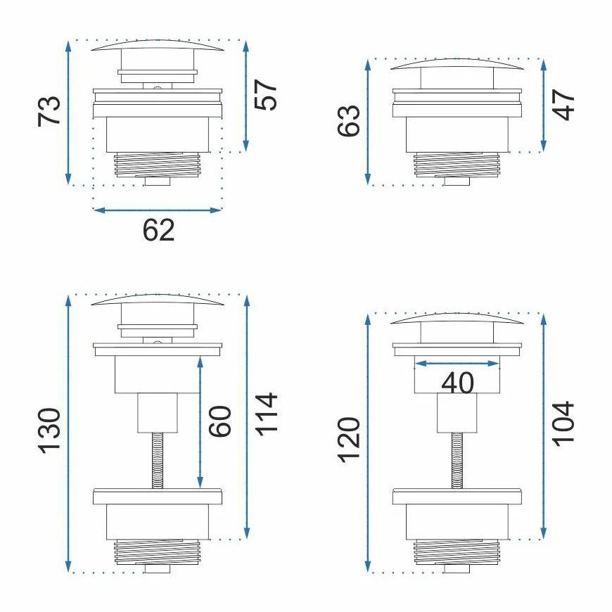 Клик-клак универсальный Rea Gold Matt, REA-A8585
