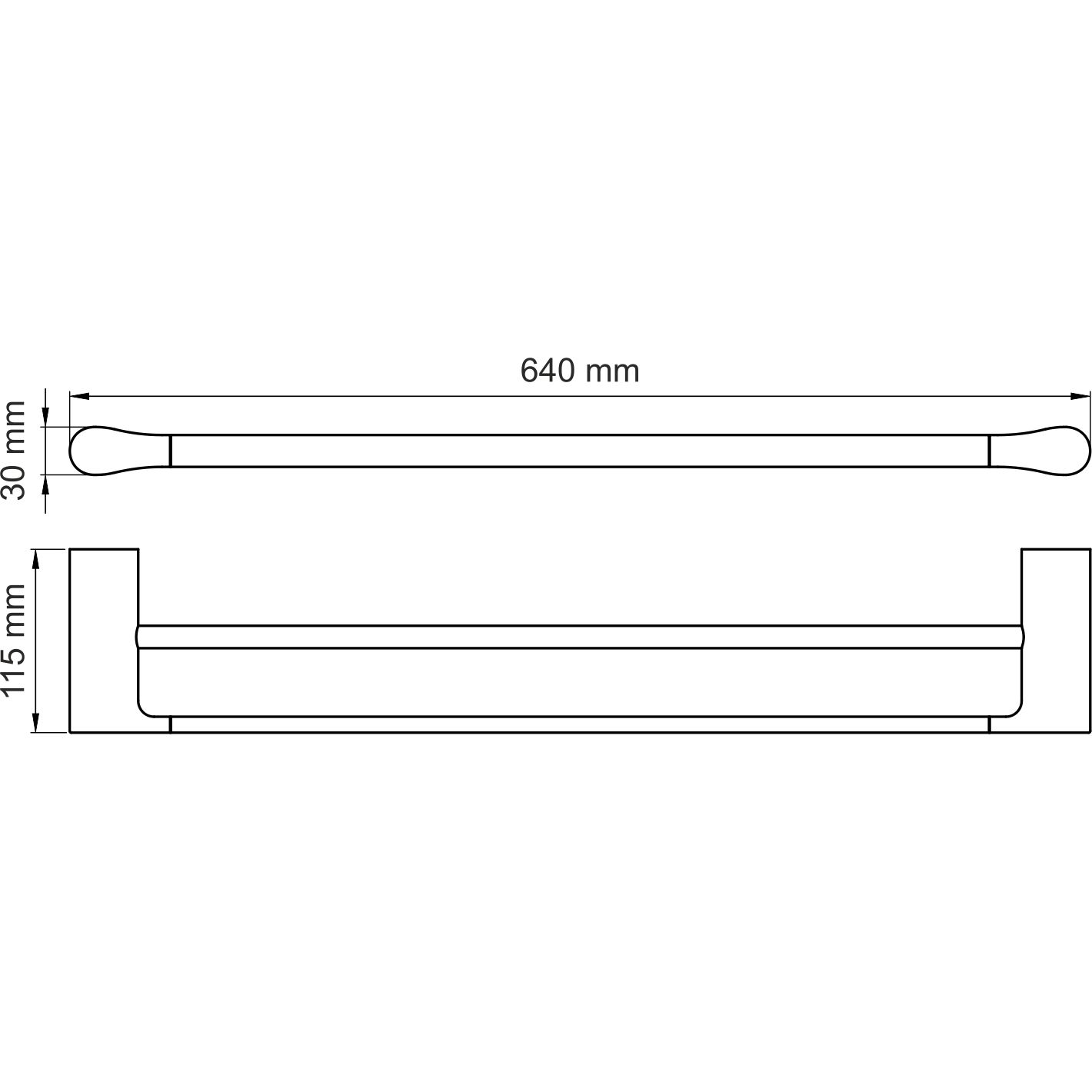 Держатель полотенец двойной штанга WasserKRAFT Elbe, K-7240