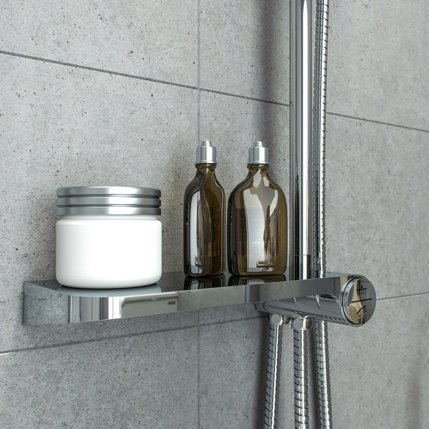 Душевой гарнитур с верхней лейкой, хром, Iddis Ray, RAYSB3Fi76