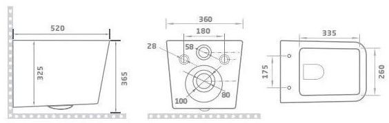 Унитаз подвесной Gid TR2144BL, 62224Y