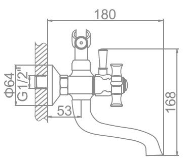 Смеситель для ванны Ledeme L3011