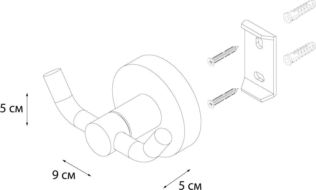 Крючок двойной Fixsen Modern, FX-51505