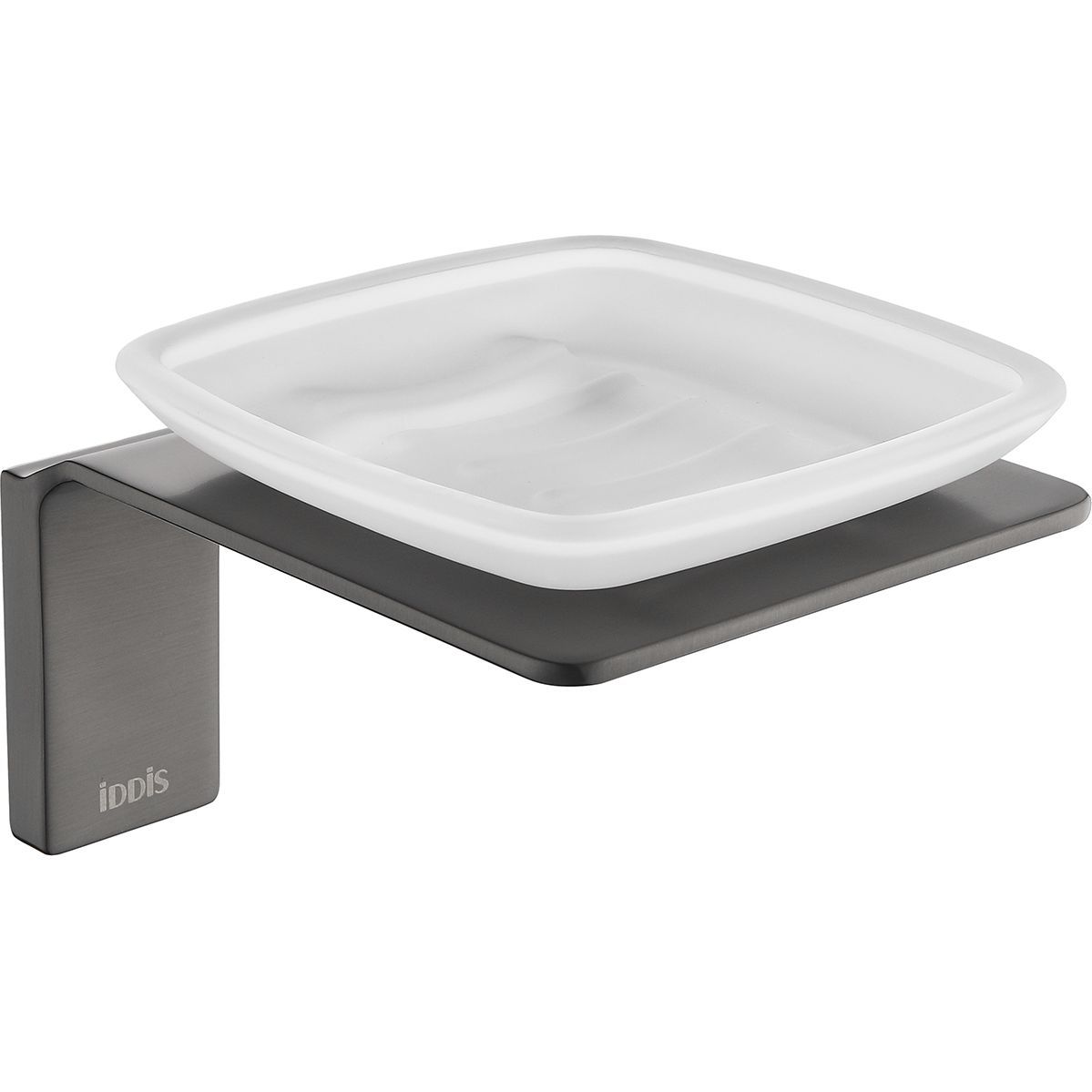 Мыльница, матовое стекло, сплав металлов графит, Iddis Slide, SLIGMG0i42